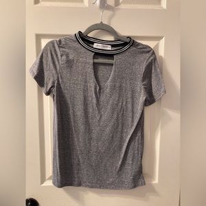 American Able NWOT Grey cutout mock neck